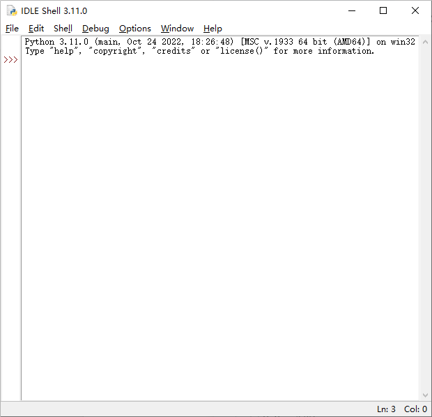 图1.5：IDLE shell 3.11.0